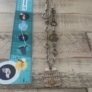 Chico’s Mixed Metal Statement Necklace | Artisan Pendant